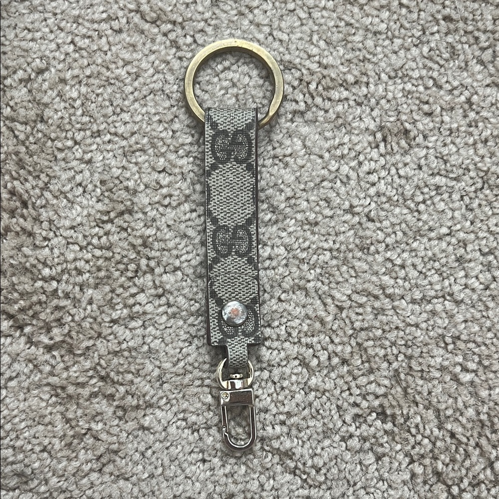 GG Monogram Keychain with Gold Ring